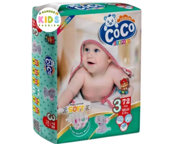 Coco  Diapers Jumbo Pack Size 3 (M) (72PCS)