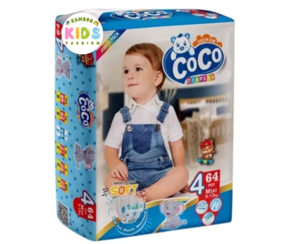 Coco  Diapers Jumbo Pack Size 4 (L) (64PCS)