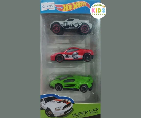 HOT WHEEL MINI RACING CAR 03 (White, Red, Green) - Image 3