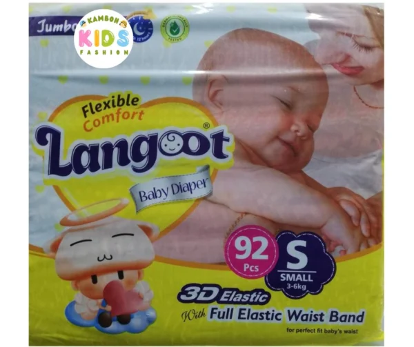 Langoot  Diapers Jumbo Pack Size (Small) (92PCS)