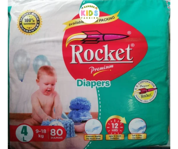 Rocket  Diapers Jumbo Pack Size 4 Large (L) (80PCS)