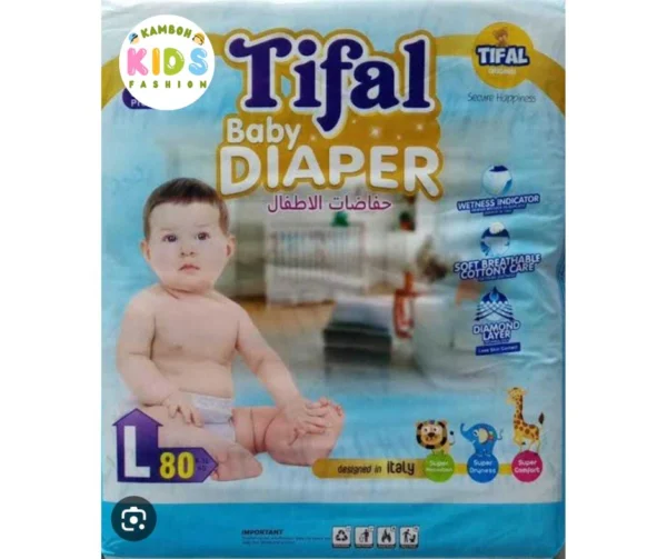 Tifal  Diapers Jumbo Pack Size (Large) (80PCS)